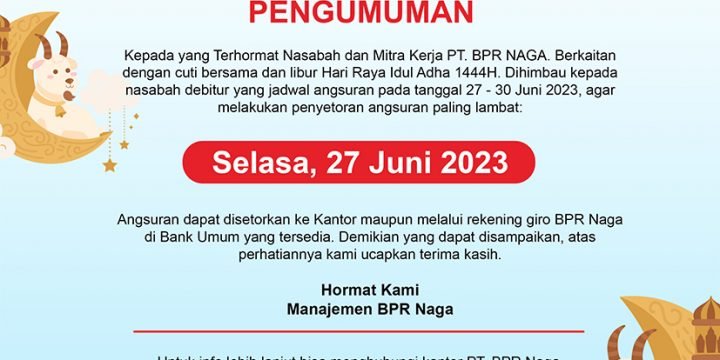 PENGUMUMAN PEMBAYARAN ANGSURAN